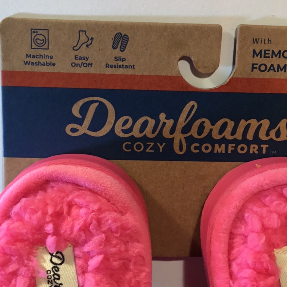 NWT Dearfoams Women’s Pink Slide Slippers L-9/10 - Picture 5 of 9